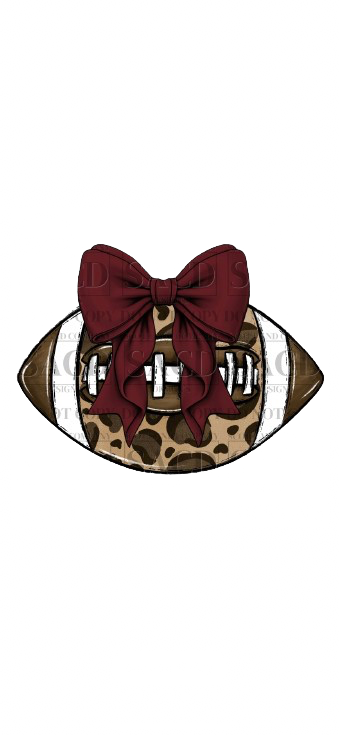 Leopard Football Bow T-Shirt