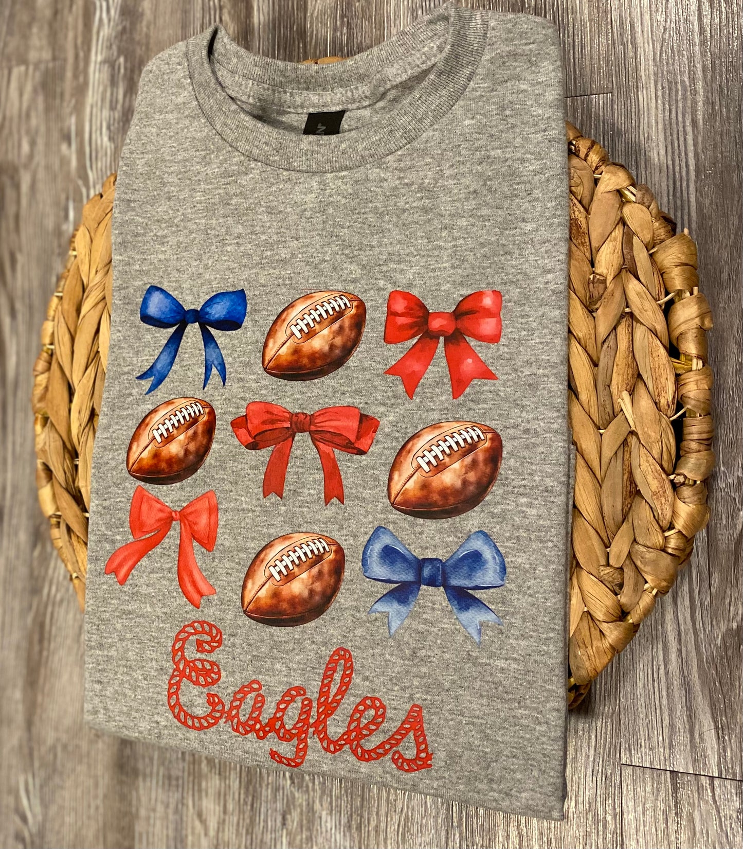 Eagles Bows and Football T-Shirt