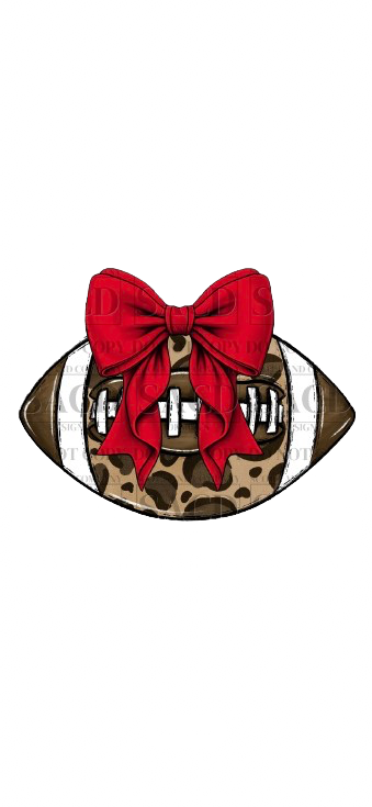 Leopard Football Bow T-Shirt