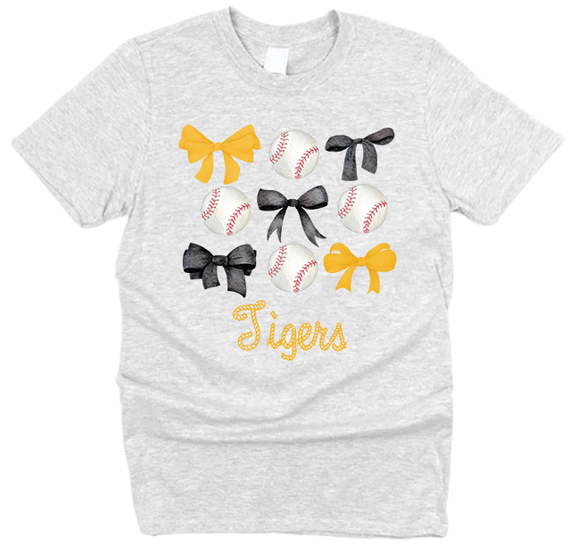 Tigers, Bows, and Baseball T-Shirt