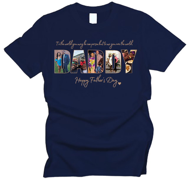 Custom Photo Father's Day "Daddy" T-Shirt