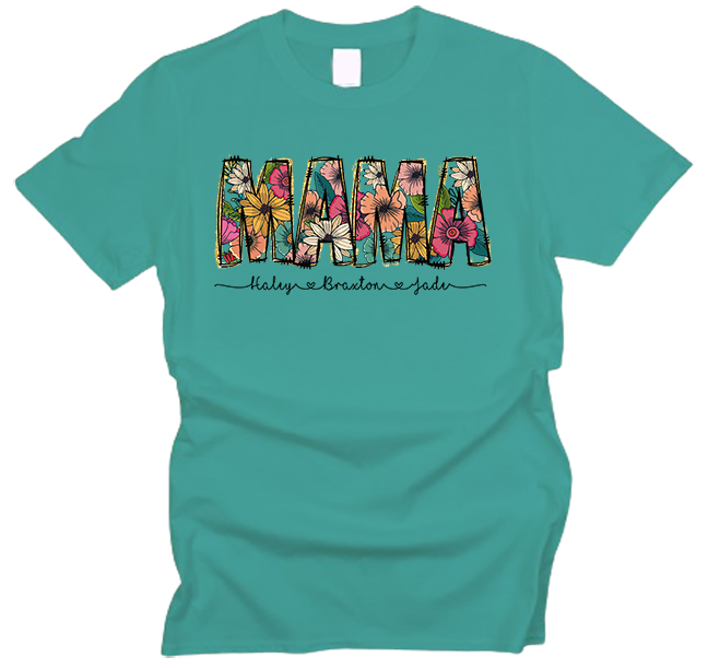 Floral Mama Personalized Mother's Day T-Shirt