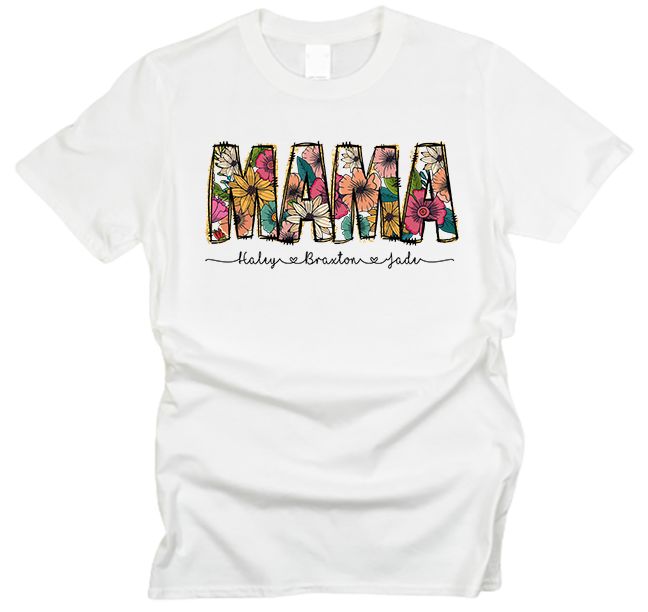 Floral Mama Personalized Mother's Day T-Shirt