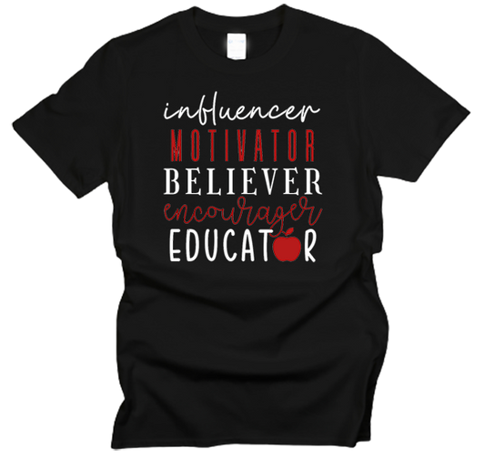 Influencer, Motivator, Educator Teacher Appreciation T-Shirt