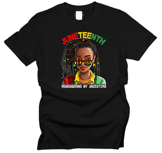 Juneteenth Remembering My Ancestors Sunglasses T-Shirt