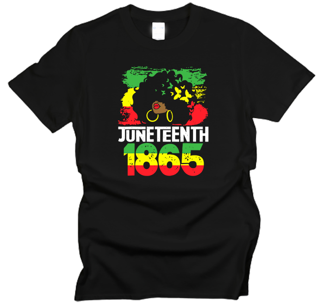 Juneteenth 1865 Black Woman Afro T-Shirt