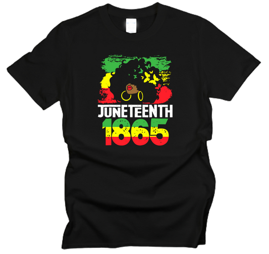 Juneteenth 1865 Black Woman Afro T-Shirt