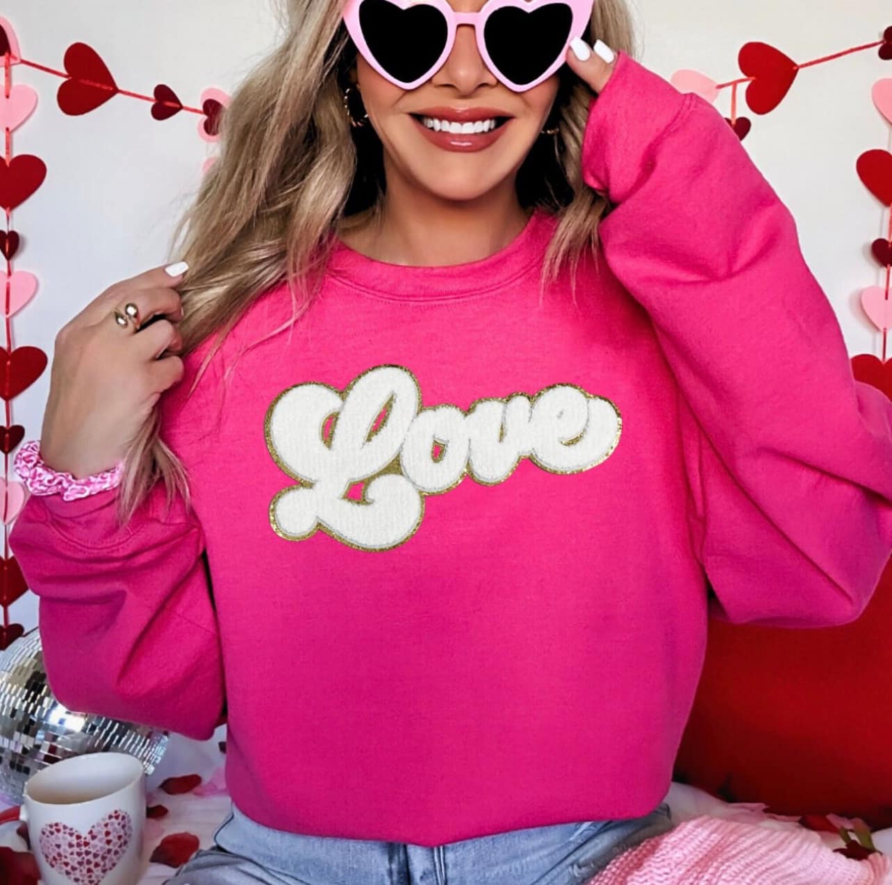 Love Chenille Patch Sweatshirt