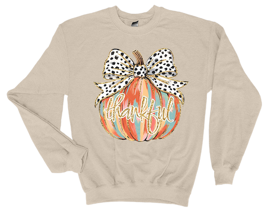 Thankful Dalmatian Bow Pumpkin Shirt