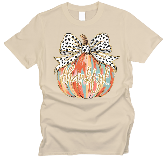 Thankful Dalmatian Bow Pumpkin Shirt