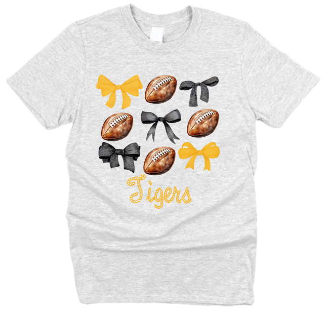 Tigers Bows and Football T-Shirt