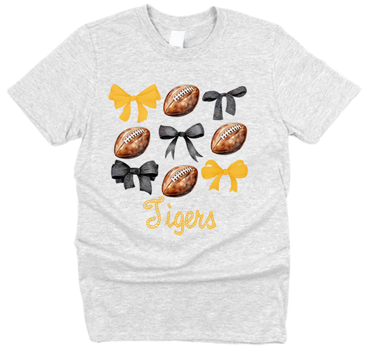 Tigers Bows and Football T-Shirt