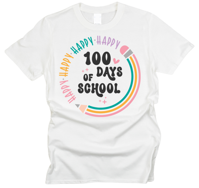 100 Days of School Happy Pencil T-Shirt