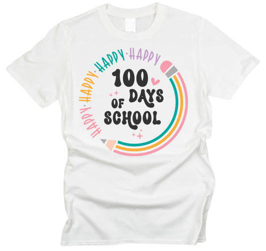 100 Days of School Happy Pencil T-Shirt