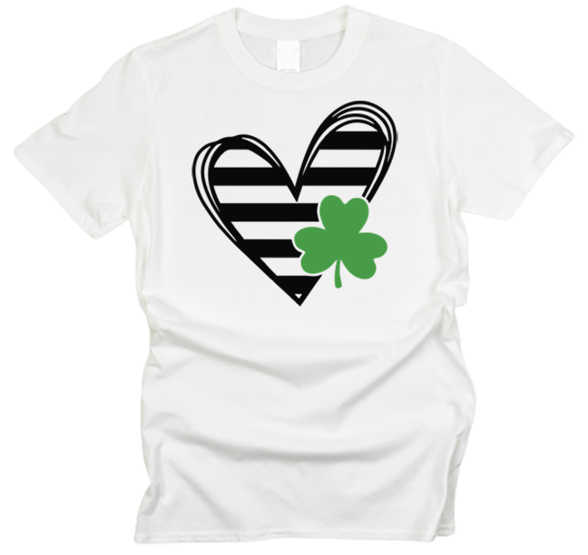 Shamrock Striped Heart Youth T-Shirt