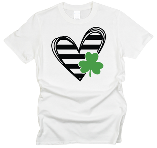 Shamrock Striped Heart Youth T-Shirt