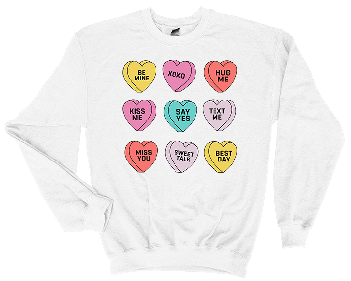 Valentine's Day Conversation Hearts Sweatshirt