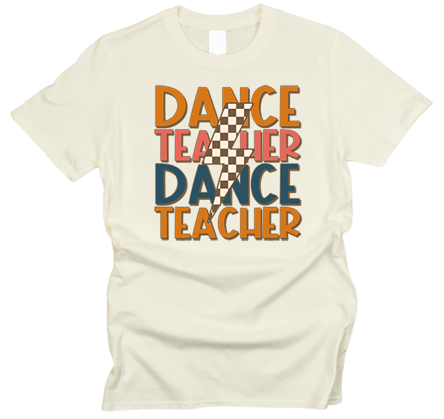 Dance Teacher Lightning Bolt Retro T-Shirt