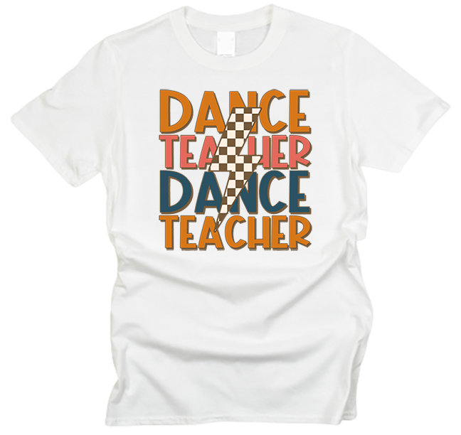 Dance Teacher Lightning Bolt Retro T-Shirt