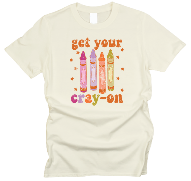 Get Your Cray-On Distressed Retro T-Shirt