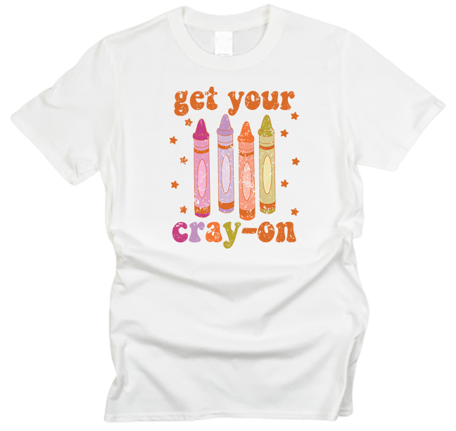 Get Your Cray-On Distressed Retro T-Shirt