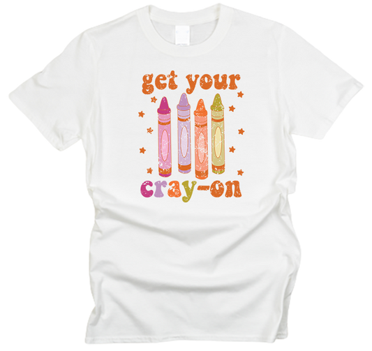 Get Your Cray-On Distressed Retro T-Shirt