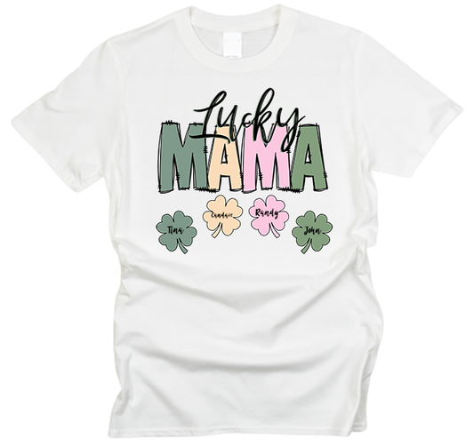 Lucky Mama Clover Personalized T-Shirt